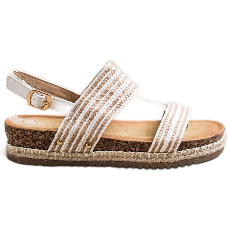 SHELOVET Mukavat sandaalit soljella valkoinen ruskea