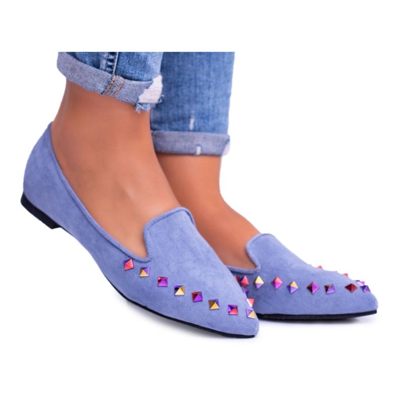 Lu Boo Blue Lords Iridescent Jets Suede Spike 128-A5 sininen
