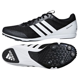 Adidas Distancestar M AQ0213 juoksupiikit valkoinen musta