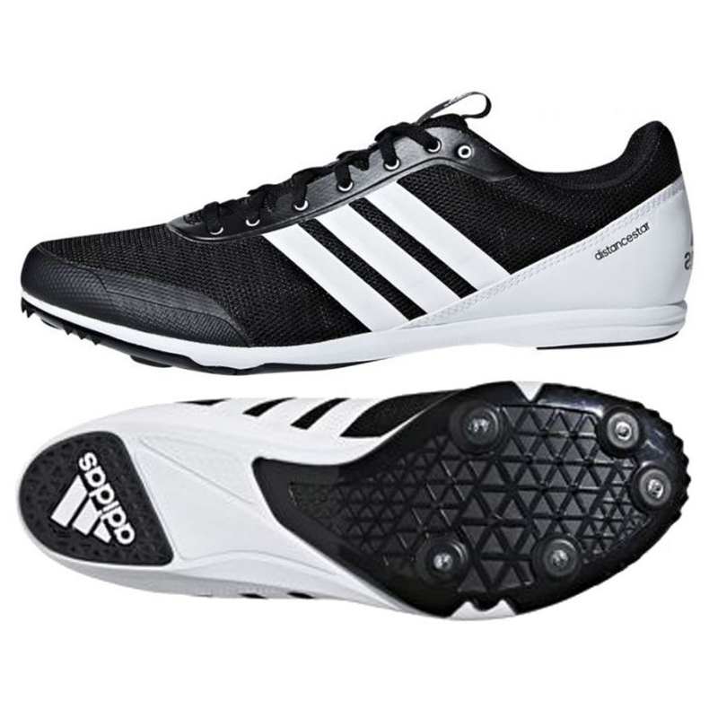 Adidas Distancestar M AQ0213 juoksupiikit valkoinen musta