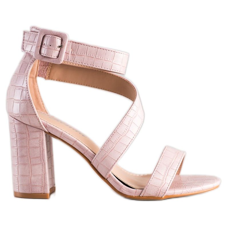 Renda Sandaalit baarissa Eco -nahkaa vaaleanpunainen