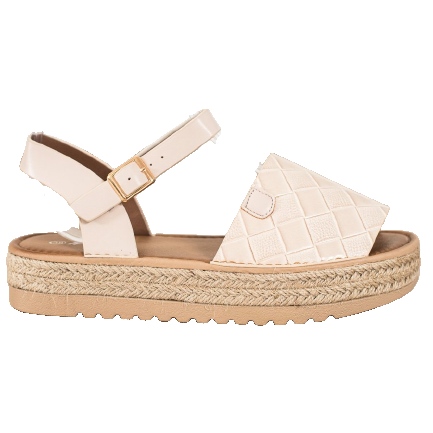 SHELOVET Espadrilles -sandaalit Eco -nahkaa beige