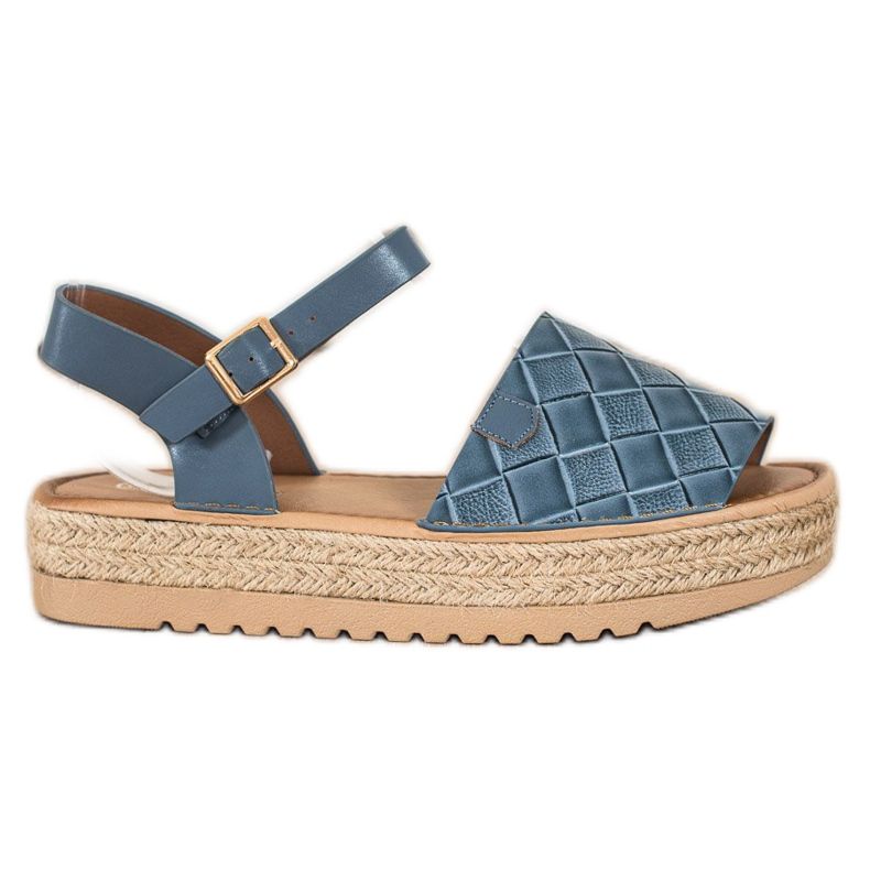 SHELOVET Espadrilles -sandaalit Eco -nahkaa sininen