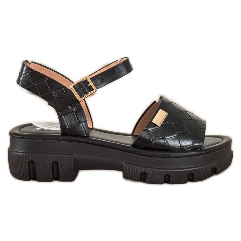 SHELOVET Sandaalit muotialustalla musta