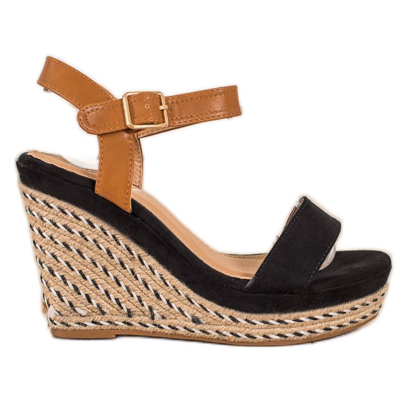 SHELOVET Espadrilles On Wedge Sandaalit musta