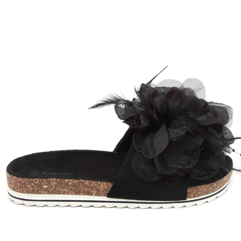 Musta korkkitossut kukilla CK113P Musta