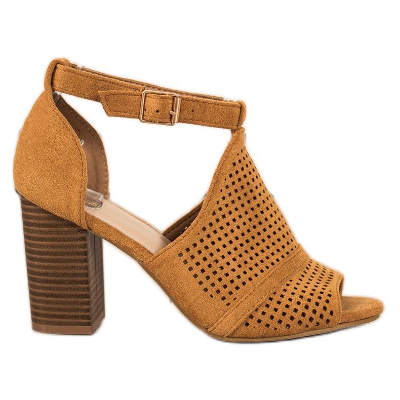 SHELOVET Sisäänrakennetut avoimet sandaalit ruskea