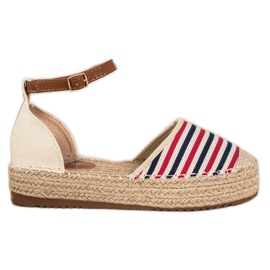 Clowse Raidalliset espadrillit soljella beige punainen monivärinen