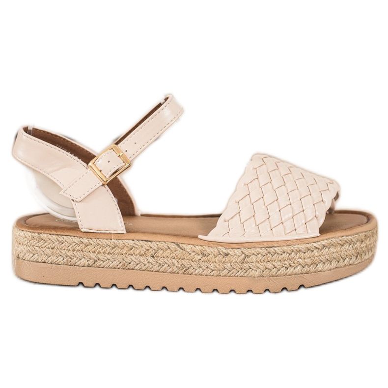 SHELOVET Punotut Espadrilles -sandaalit beige