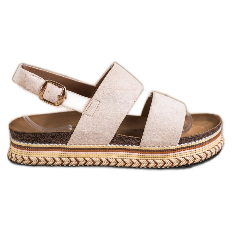 Ideal Shoes Mokka sandaalit alustalla beige