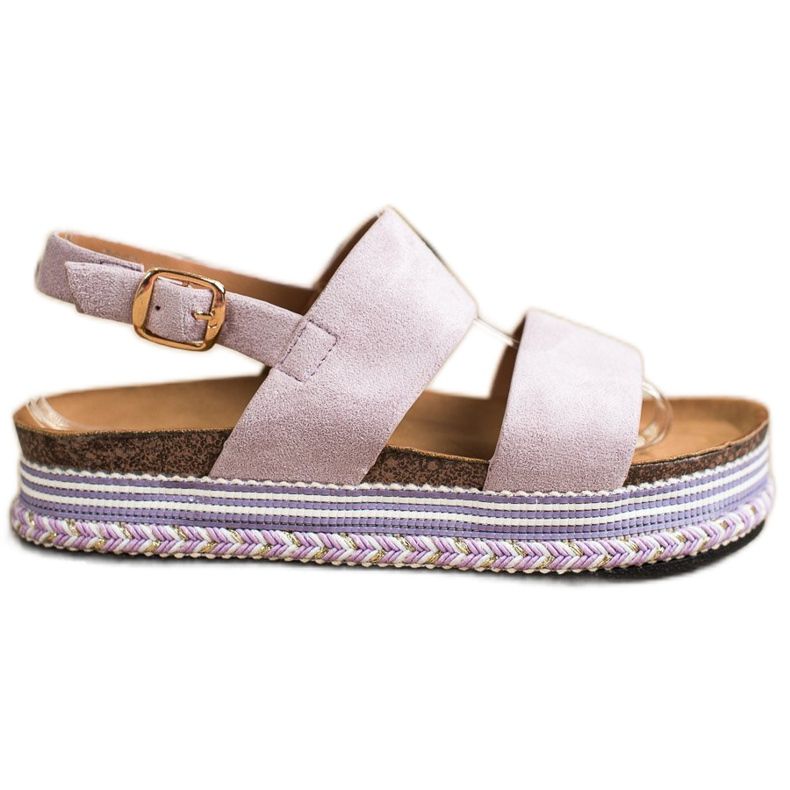 Ideal Shoes Mokka sandaalit alustalla violetti