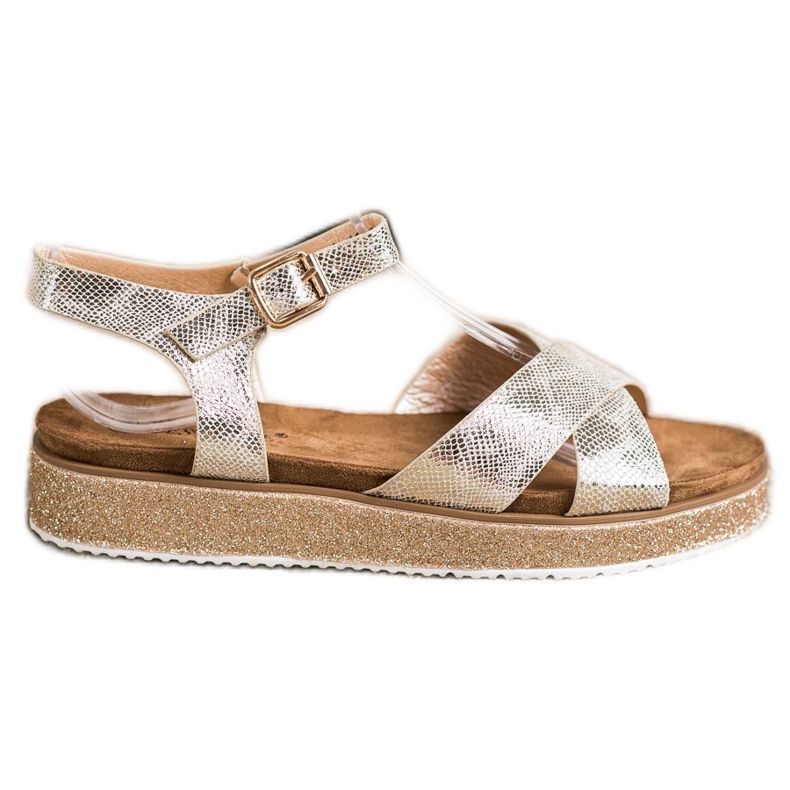 Bestelle Sandaalit Glitter -alustalla kultainen