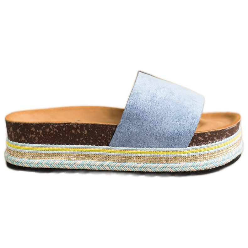 SHELOVET Mukavat mokkanahkatossut sininen