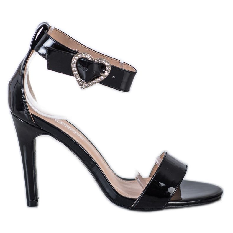 Diamantique Sandaalit korkokengillä koristeella musta