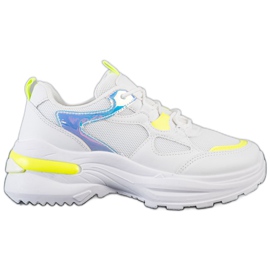 SHELOVET Tennarit, joissa keltaiset lisäosat valkoinen