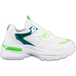 SHELOVET Tennarit vihreillä lisäosilla valkoinen