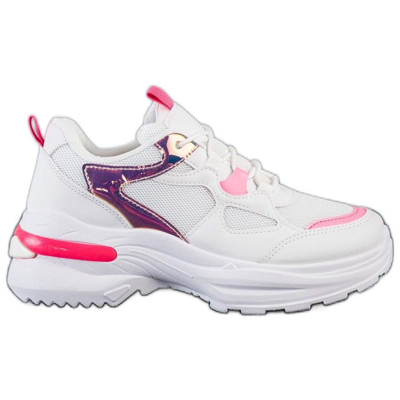 SHELOVET Tennarit vaaleanpunaisilla lisäosilla valkoinen