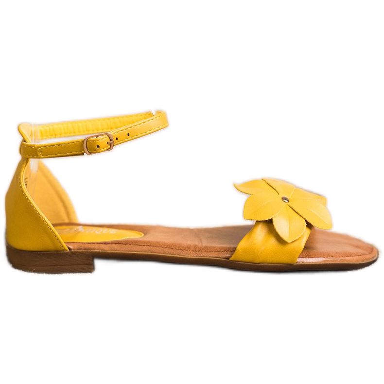 Diamantique Keltaiset sandaalit kukalla keltainen