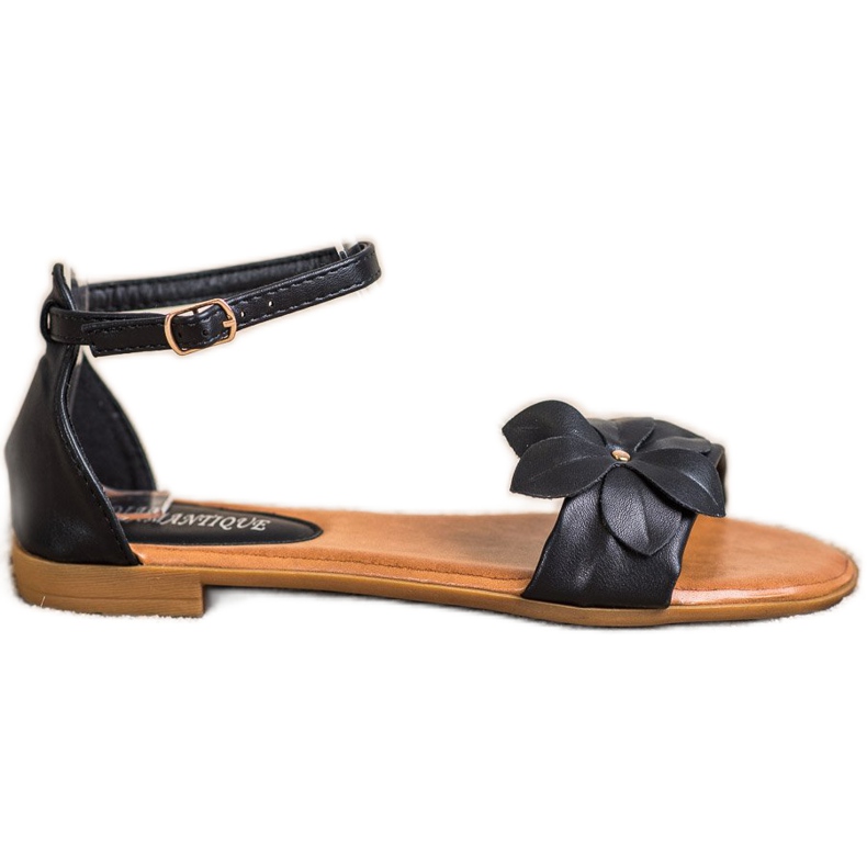 Diamantique Mustat sandaalit kukalla