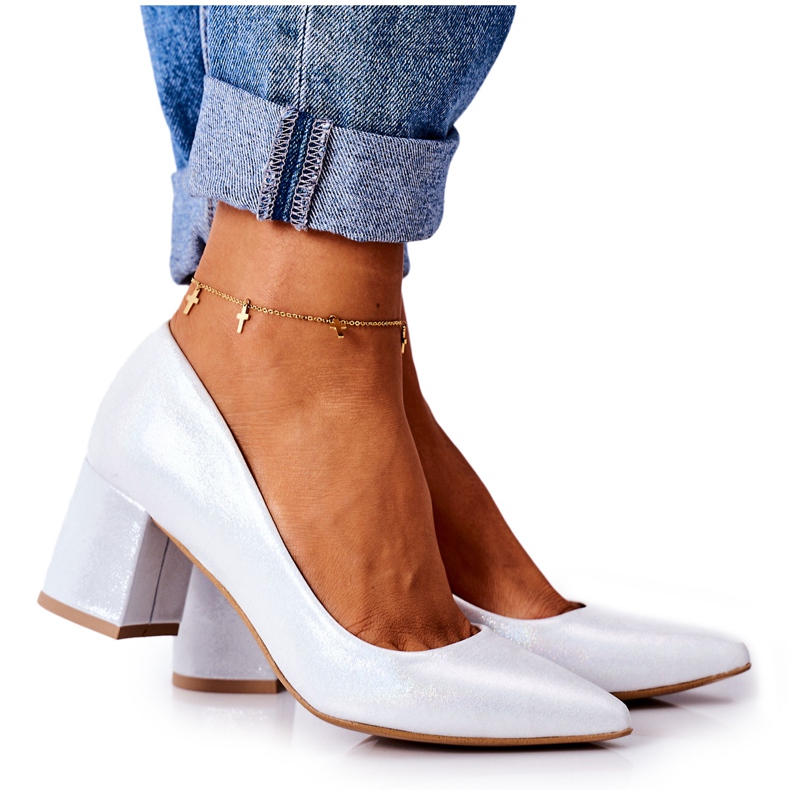 Lewski Shoes Satiinipumput, joissa eläinkuvio Lewski -kengät 2801 hopea