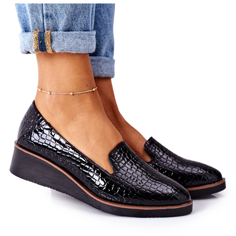 Lakatut kengät Wedge Vinceza 10675 musta