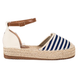 Clowse Raidalliset espadrillit soljella beige sininen