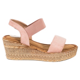 Queentina Kevyet mokkanahkaiset sandaalit vaaleanpunainen