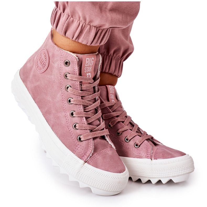 Naisten lenkkarit Big Star High Warm Pink EE274113 vaaleanpunainen