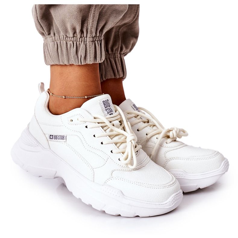 Naisten urheilukengät Big Star White EE274460 valkoinen