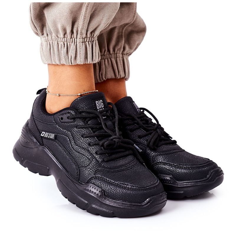 Naisten urheilukengät Big Star Black EE274462 musta