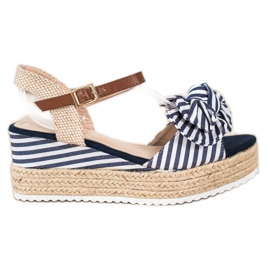 Sweet Shoes Espadrilles -sandaalit raidoilla beige tummansininen