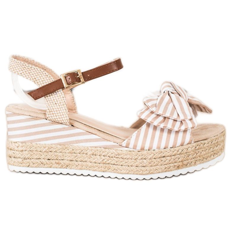 Sweet Shoes Espadrilles -sandaalit raidoilla beige ruskea