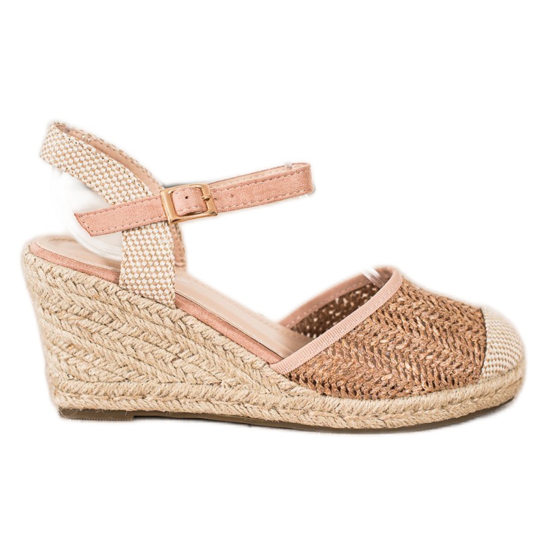 Sweet Shoes Avoimet espadrillit kiilassa beige ruskea vaaleanpunainen