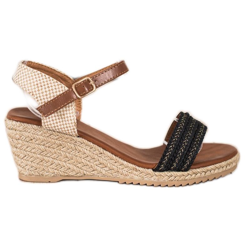 SHELOVET Rennot Espadrilles -sandaalit beige ruskea musta