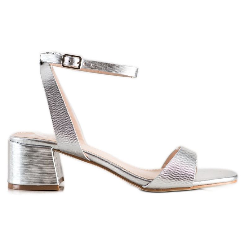 SHELOVET Tyylikkäät hopeiset sandaalit hopea