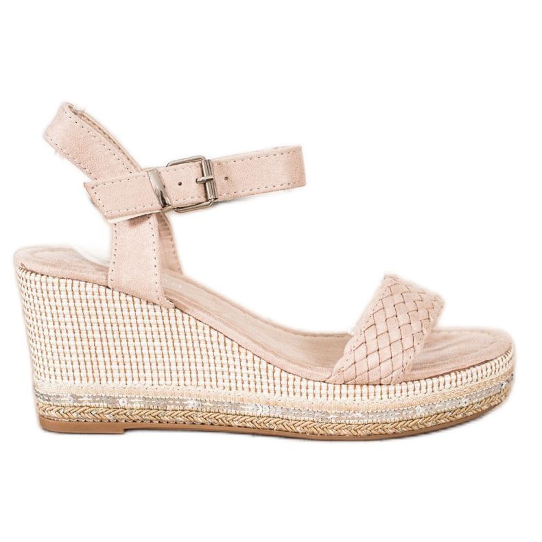 SHELOVET Punottu Wedge Sandaalit beige