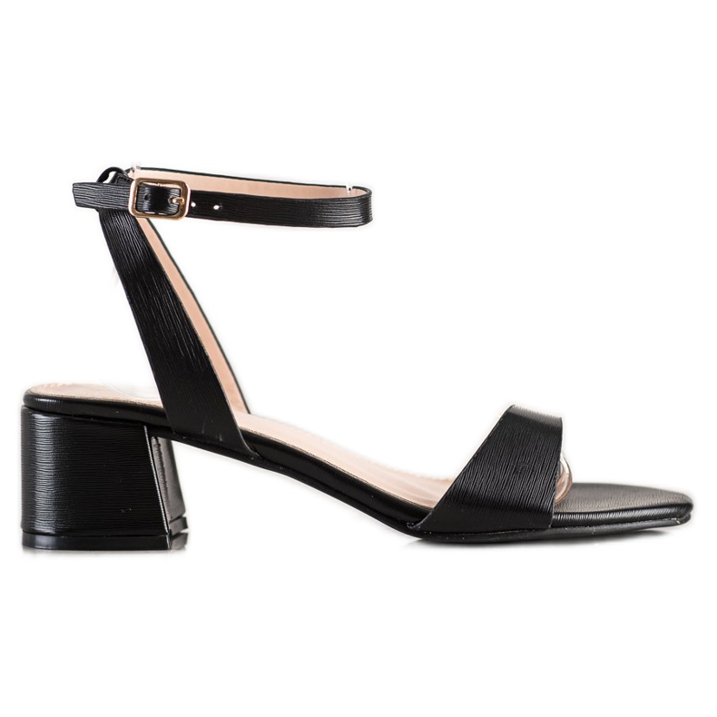 SHELOVET Tyylikkäät mustat sandaalit