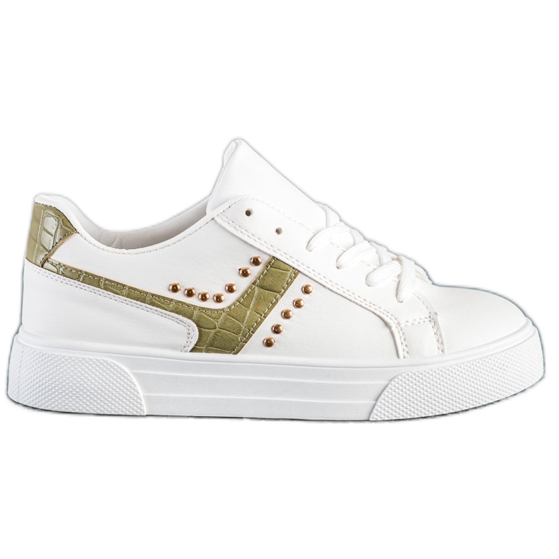 SHELOVET Sidotut kengät, joissa on vihreä insertti valkoinen