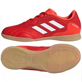 Adidas Copa Sense.3 In Sala Jr FY6157 jalkapallokengät punainen appelsiinit ja punaiset