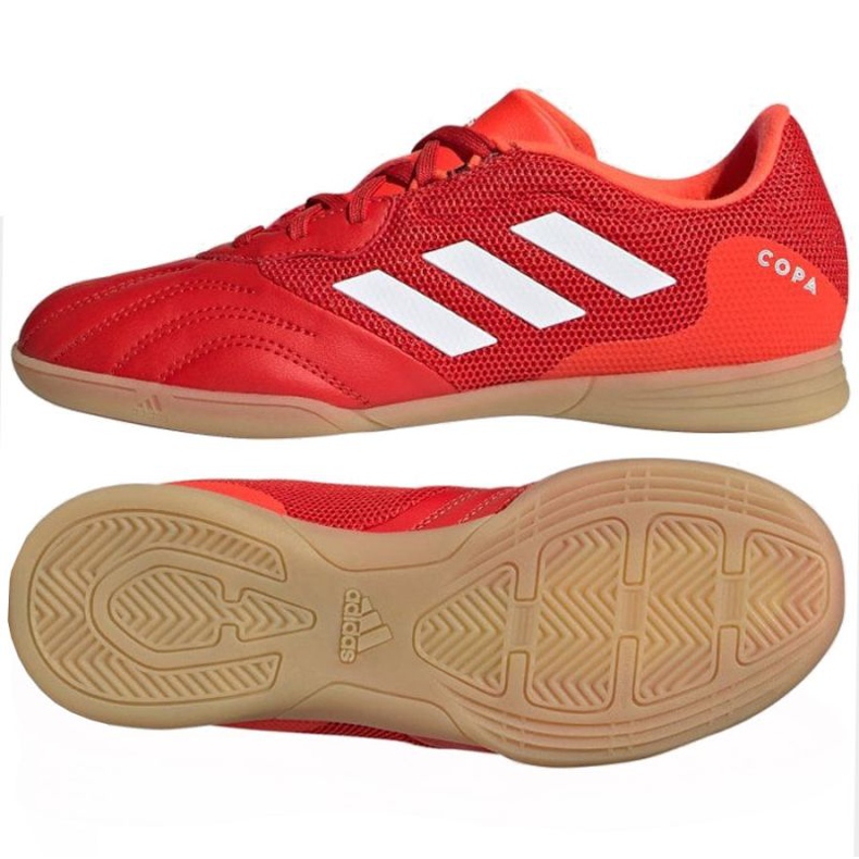 Adidas Copa Sense.3 In Sala Jr FY6157 jalkapallokengät punainen appelsiinit ja punaiset