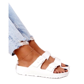 NEWS Naisten valkoiset Stacy -kumitossut valkoinen