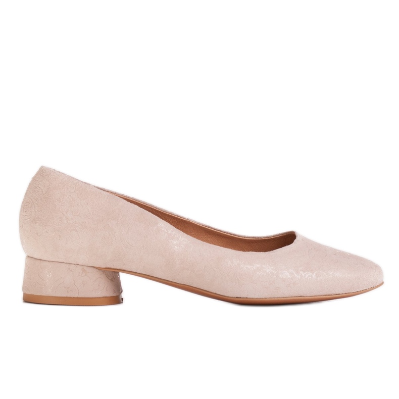 Marco Shoes Beige ballerinat kukkakoristeilla