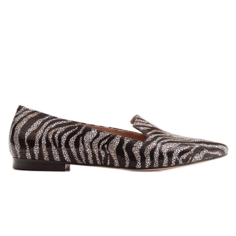 Marco Shoes Nahkaiset lordsy -ballerinat - pantterikuvio musta