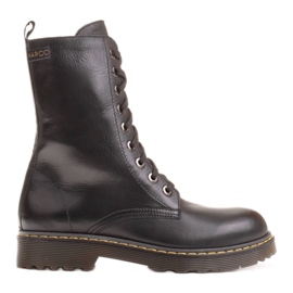 Marco Shoes Korkeat nilkkurit, saappaat sidottu läpikuultavaan pohjaan musta