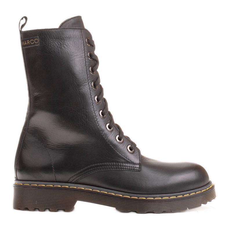 Marco Shoes Korkeat nilkkurit, saappaat sidottu läpikuultavaan pohjaan musta