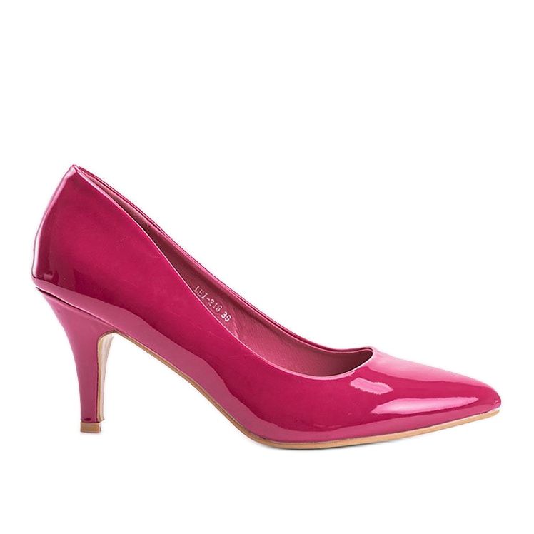 Tummanpunaiset pumput Faith -korkokengillä vaaleanpunainen