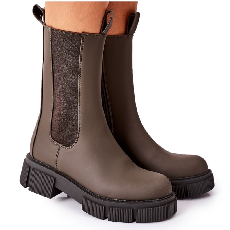 PS1 Lämmin saappaat Tummanvihreä Jodhpur saappaat Must Have ruskea