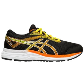Asics Gel-Excite 6 Gs Jr 1014A079-003 musta oranssi keltainen Asics Gel-Excite 6 Gs Jr 1014A079-003 musta oranssi keltainen