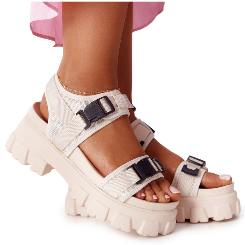 PS1 Sandaalit Massive Platform Beige Fly High