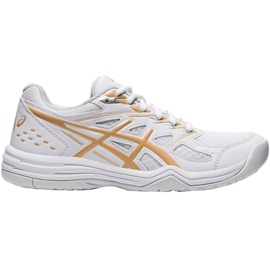 Asics Upcourt 4 W 1072A055 103 lentopallokengät valkokulta valkoinen